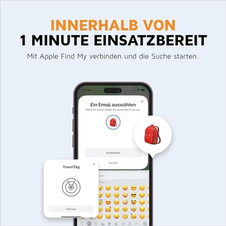 Xtorm TravelTag, Wasserdichter Schlüsselfinder IP64, Weiß, kompatibel mit Apple iOS – Bild 3