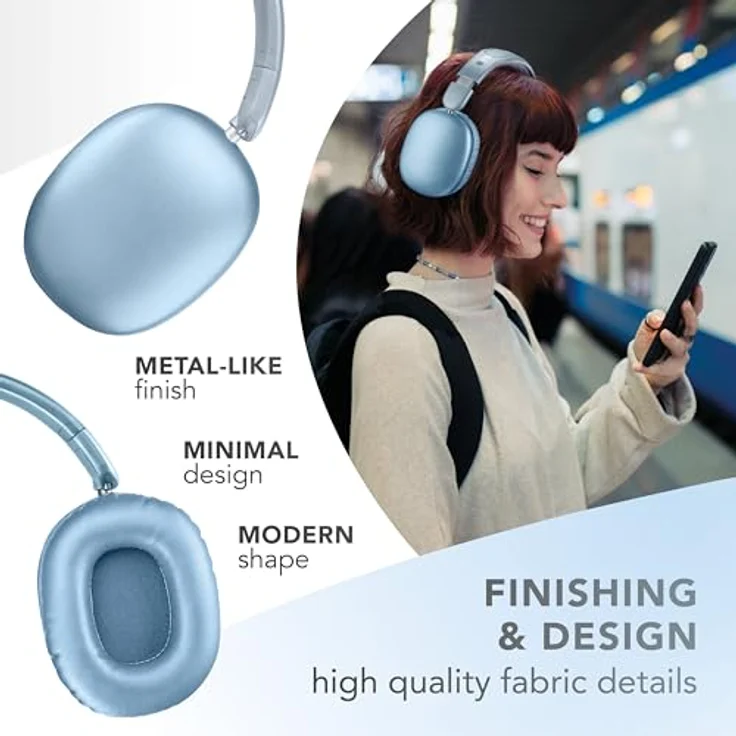Music Sound MAXI3 Kabellose Over-Ear-Kopfhörer, Aktive Geräuschunterdrückung, Bis zu 35h Akkulaufzeit, USB-C-Aufladung, Blau – Bild 5