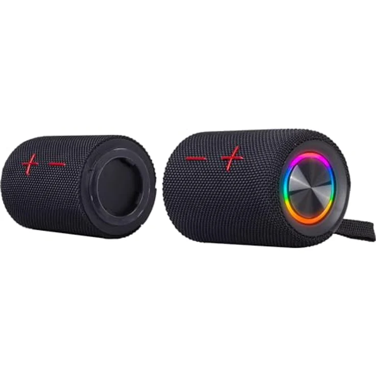 Trevi XR 8A44, Tragbarer Doppel-Lautsprecher mit 20 W Gesamtleistung, kabellos, IPX5 wasserfest, Micro SD, AUX-IN, Audio Wireless 5.3, Schwarz – Bild 5