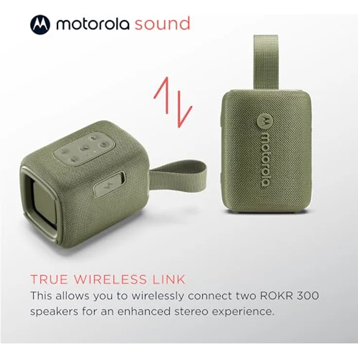Motorola Sound ROKR 300, Tragbarer Bluetooth 5.3-Lautsprecher mit 7 W, IP67 wasser- und staubbeständig, 12 Stunden Akkulaufzeit, Grün – Bild 4