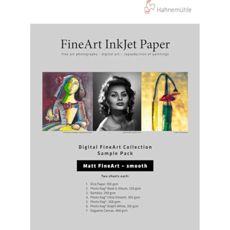 Hahnemühle FineArt Tintenstrahldrucker-Pack, matt, glatt, 33 x 48,3 cm, 12 Blatt, hochwertige Archiveigenschaften und lebendige Farbwiedergabe – Bild 1