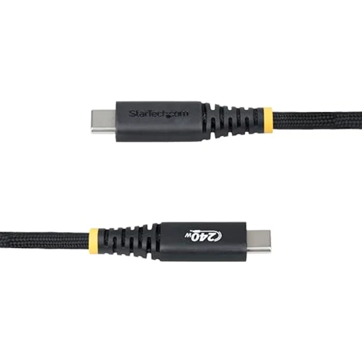 StarTech.com 3m USB-C-Ladekabel, Schraubensicherung, 240W (5A) PD EPR, Laptop-Ladekabel Nylon Geflochten, Schwarz – Bild 5