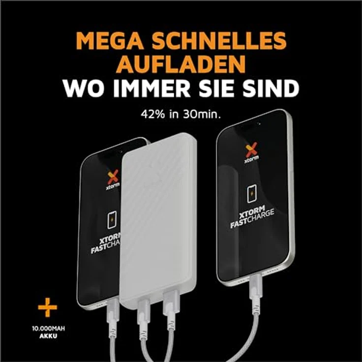 Xtorm Go2 Powerbank - 10.000mAh - 1x USB-A, 1x USB-C - Leistungsstarke und nachhaltige Powerbank - Ash White – Bild 2