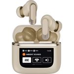 S&T Design Bluetooth Kopfhörer Kabellos LCD Display Touch In-Ear-Kopfhörer (Bluetooth, Touchscreen Noise Cancelling ANC Geräuschunterdrückung Mikrofon)