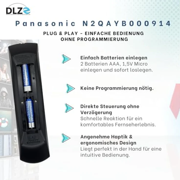 Panasonic N2QAYB000914, Original-Fernbedienung für Blu-ray Festplattenrekorder, ergonomisches Design, hohe Reichweite, kompatibel mit DMR-HCT130 EG, DMR-HCT230 EG, DMR-HST130 EG, DMR-HST230 EG, DMR-BST800 – Bild 3