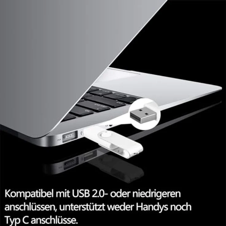 AreTop USB Sticks 4GB, 10er Pack Metall High Speed USB 2.0 Flash Drive mit Drehmechanismus (Weiß) – Bild 4