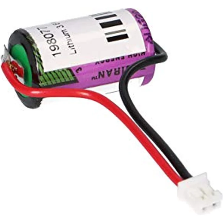 Akkuman.de Lithium Batterie für Testo Datenlogger mit Kabel und Stecker - 175-T3 Serie 1/2AA 3,6V 950mAh, passend für 175-T3 Serie – Bild 1