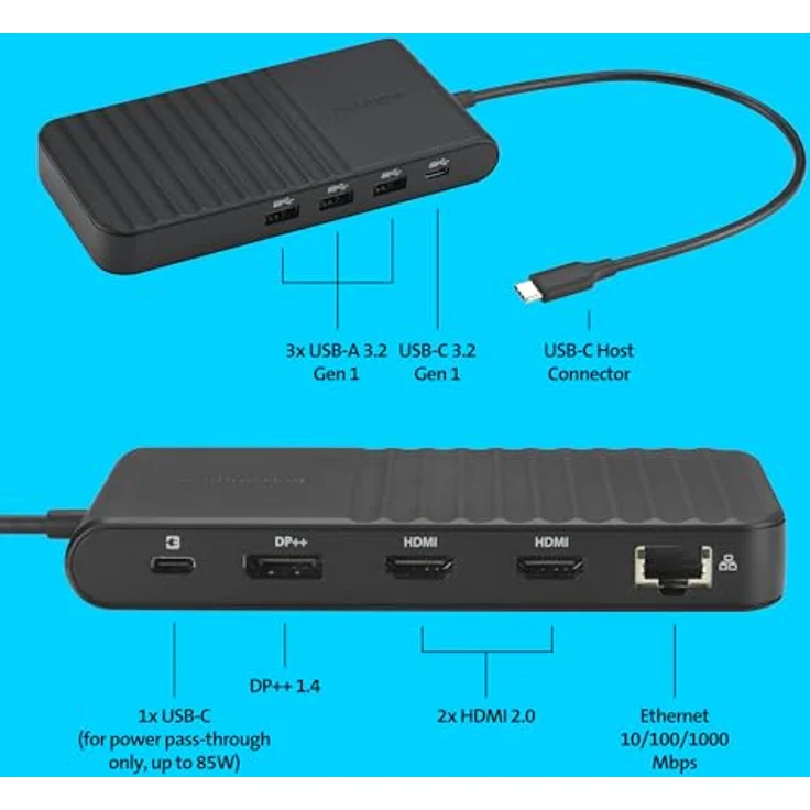 Kensington UH1500P Dockingstation - USB-C 85W - 10,100,1000 Mbit/s - Schwarz – Bild 6