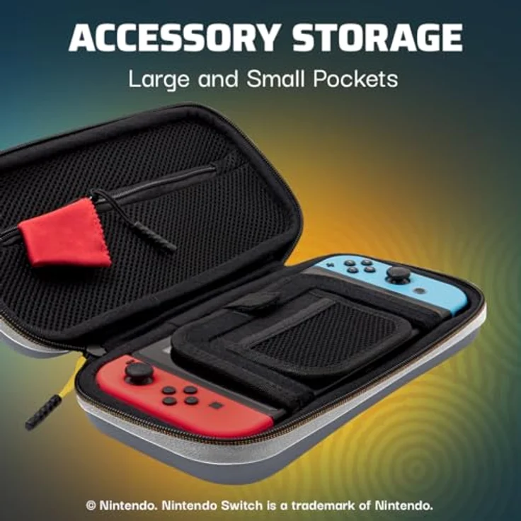 PDP Travel GLOW Case Purah Pad, luminescentes Aufbewahrungsetui mit integriertem Stand für Nintendo Switch, Switch Lite und OLED Model – Bild 2
