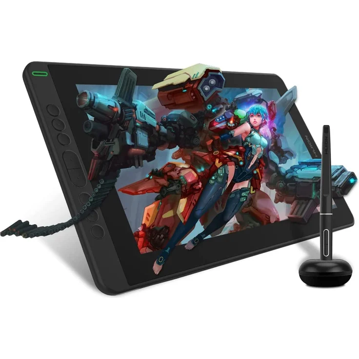 HUION Kamvas 13 Grafiktablett mit Display, volllaminierter Bildschirm, Premium Pen-Technologie, Schwarz