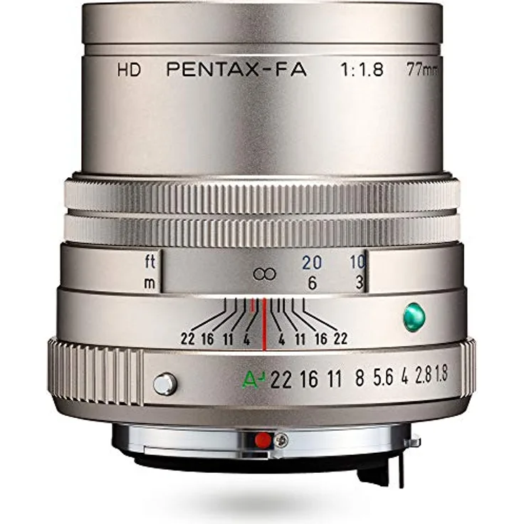 Pentax PENTAX-FA 77mmF1.8 Limited Silber Leichte Telebrennweite, z.B. für Porträtaufnahmen mit leistungsstarker HD-Vergütung, für das PENTAX K-System mit 35 mm Vollformat Sensor, 27890