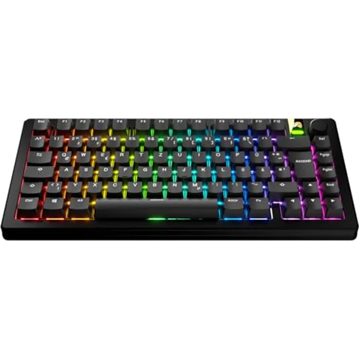 Glorious GPBT Basics Keycaps, ISO Layout (DE), PBT, Doubleshot - Classic Black Keycap-Komplettset, abriebfeste Beschriftung, ISO DE-Layout – Bild 2