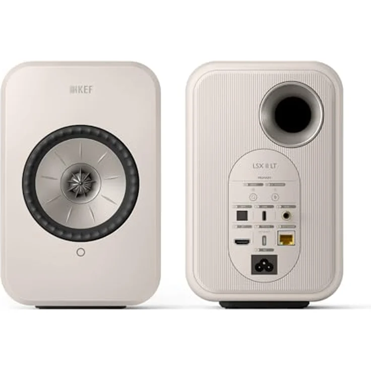 KEF LSX II LT kabellose Regallautsprecher, Stone White | Musik | TV & Home Entertainment | Gaming | HDMI-ARC | USB-C | Bluetooth | AirPlay 2 | Chromecast | Spotify – Bild 2