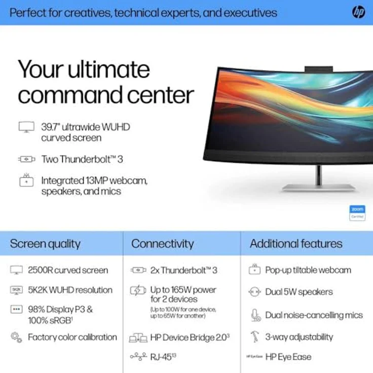 HP B2B Serie 7 Pro 39,7 Zoll 5K2K Konferenzmonitor, WUHD, 5 ms Reaktionszeit, 60 Hz – Bild 8