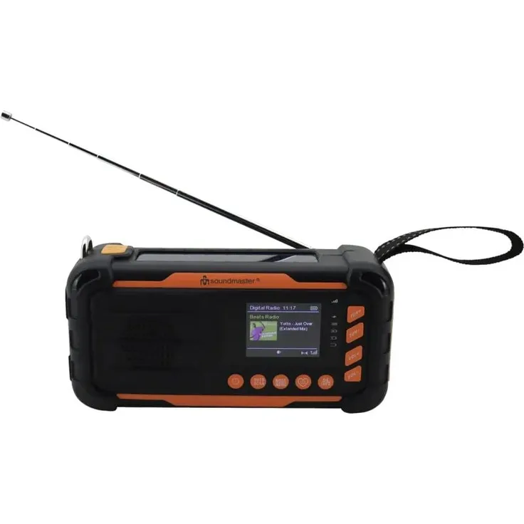 Soundmaster DAB115SW, Tragbares DAB+/FM Radio mit 10000 mAh Akku, Orange-Schwarz