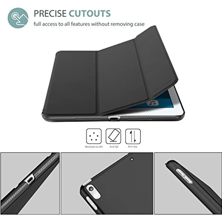 ProCase Hülle für iPad Air 3 2019/iPad Pro 10.5, Ultra Dünn Case Cover mit transluzenter Rückseite und Auto Schlafen/Wachen, Schwarz – Bild 3