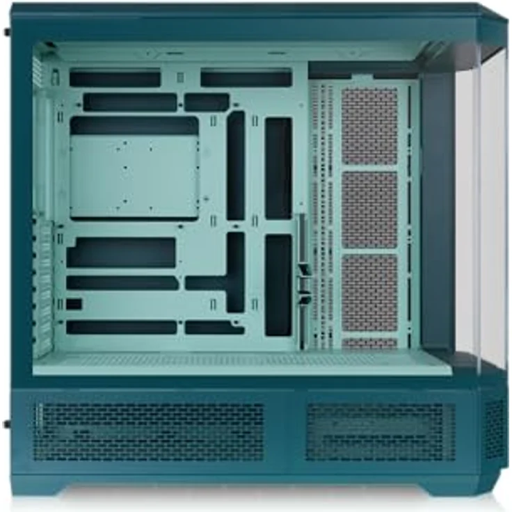 Thermaltake View 600 TG, Full Tower E-ATX PC-Gehäuse mit Panorama-Design, 4 Hartglaspanelen, kompatibel mit 420 mm Radiatoren und 10 Lüftern, blaugrün Teal – Bild 3