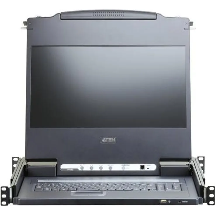 Aten CL6700MW KVM Konsole 43,9 cm (17,3 Zoll) Full HD 1920x1080, 1U Metall, Schwarz, mit HDMI/DVI/VGA Eingängen