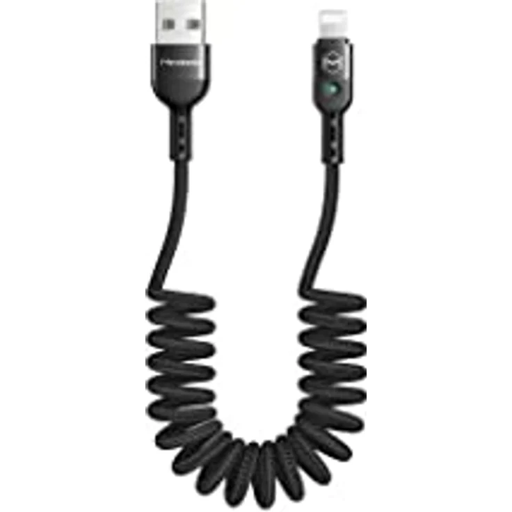 Mcdodo CA-6410, USB-auf-Lightning Kabel, 1,8 m, federnd, schwarzes Design, 2A Schnellladung, LED-Anzeige – Bild 1