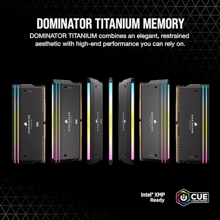 CORSAIR Dominator Titanium RGB DDR5 RAM 64GB (4x16GB) DDR5 6000MHz CL36 Intel XMP iCUE-Kompatibler Computerspeicher - Schwarz (CMP64GX5M4B6000C36) – Bild 2