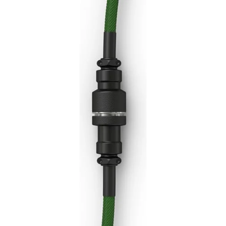Glorious Gaming Premium Coiled Keyboard Cable - Vergoldetes USB-A auf USB-C, Schutz vor Kabelsalat, doppelt geflochtene Ummantelung, 5-poliger Aviator-Stecker - Forest Green – Bild 4