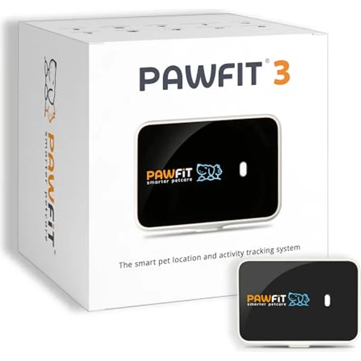 Pawfit 3 GPS-Tracker für Hunde und Katzen, Live-Satellitenortung, Wasserdicht, Weglaufalarm, Aktivitätstracking, für alle Halsbänder