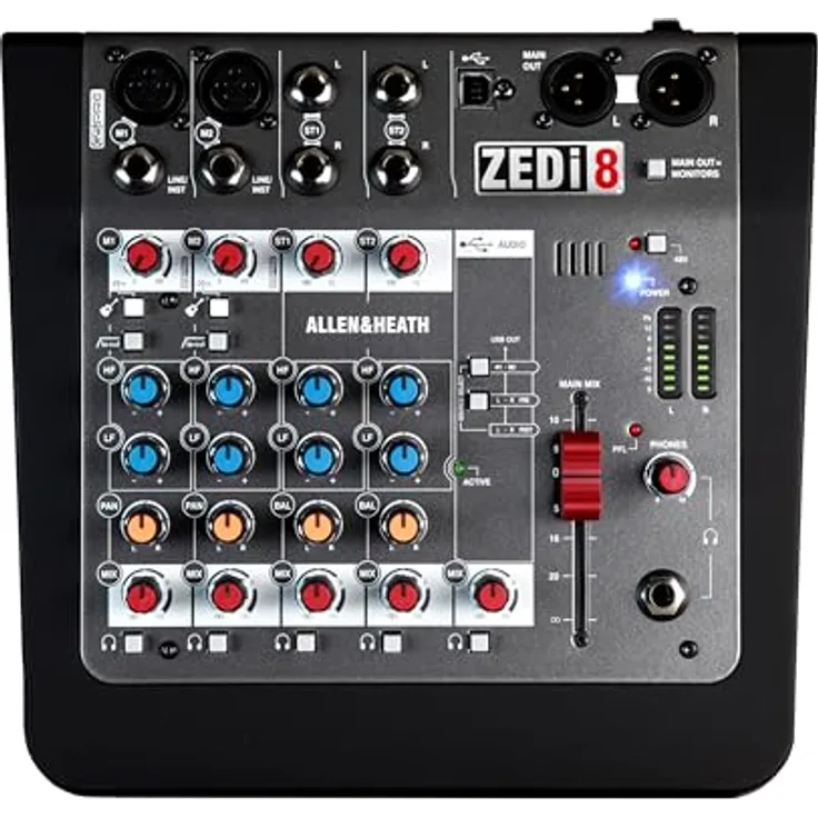 Allen & Heath ZEDi8, Analog Mixer mit 2 Mic/Line, 2 Stereo und 2 DI-Eingängen