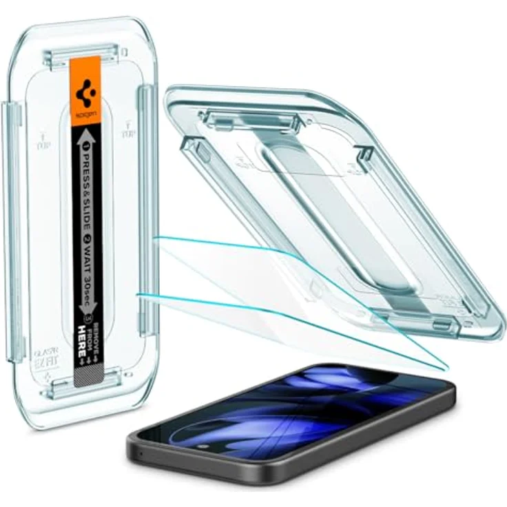 Spigen Glas.tR EZ Fit Schutzfolie kompatibel mit Google Pixel 9a, 2 Stück, Kratzfest, Kristallklar, 9H Härte Folie – Bild 1