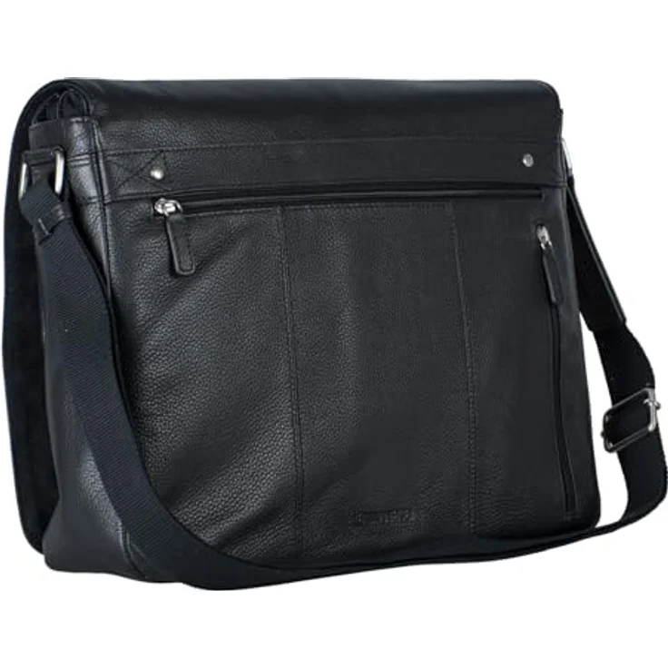Leonhard Heyden Laptoptasche Berlin 7370, Umhängetasche für Laptops bis 30x22x4 cm, schwarz, mit Organizer und Trolley-Aufsteckfunktion – Bild 2