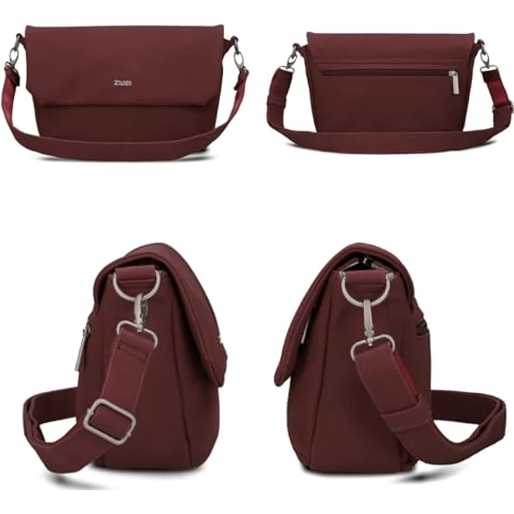 Zwei Mademoiselle.M Messenger, 33 cm Laptopfach in Rot, 100% Polyurethan – Bild 3