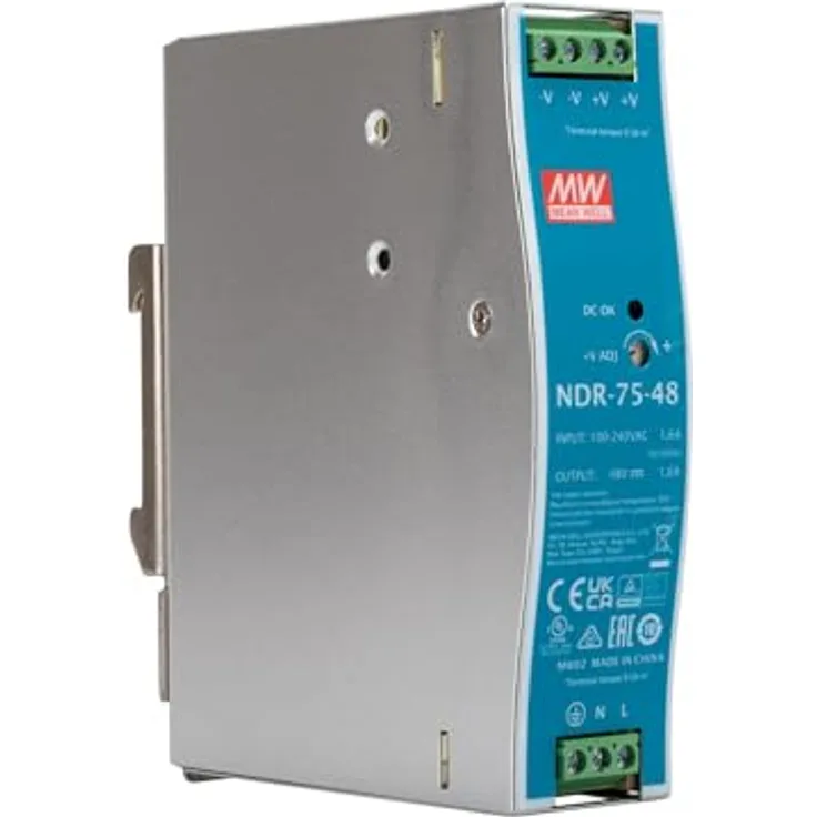 MeanWell NDR-75-48, Hutschienen-Netzteil für PC und Server, 75 W, 1.6 A, DIN-Rail