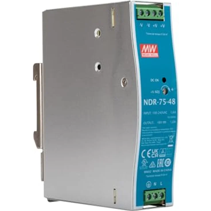 MeanWell NDR-75-48, Hutschienen-Netzteil für PC und Server, 75 W, 1.6 A, DIN-Rail – Bild 1