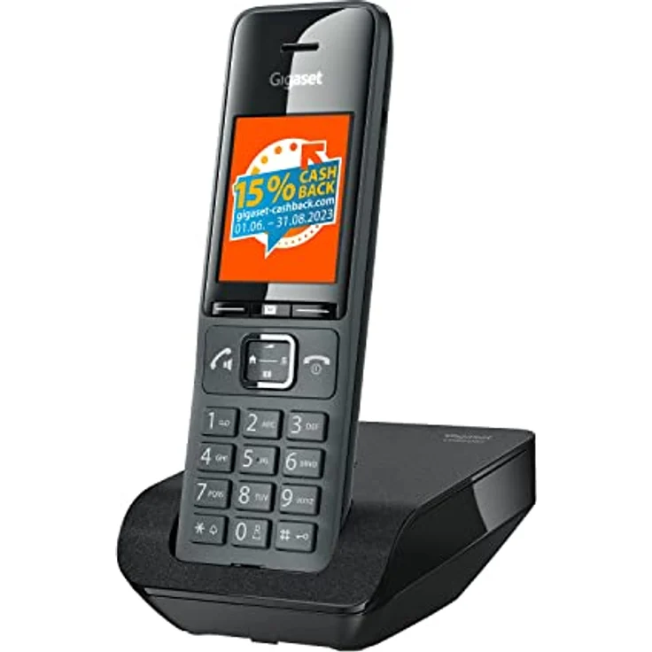 Gigaset Comfort 520 - Schnurloses DECT-Telefon - Elegantes Design - Brilliante Audioqualität auch beim Freisprechen - Komfort Anrufschutz - Adressbuch mit 200 Kontakten, titan-schwarz – Bild 1