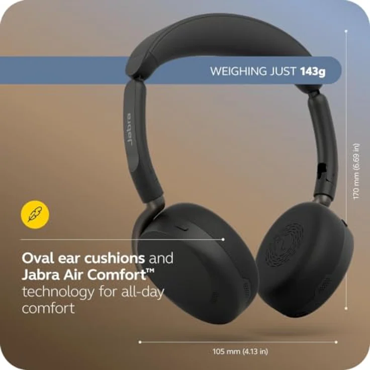 Jabra Evolve3 65 Flex MS, Faltbare On Ear Kopfhörer mit adaptiver Geräuschunterdrückung, Bluetooth® Schwarz – Bild 5