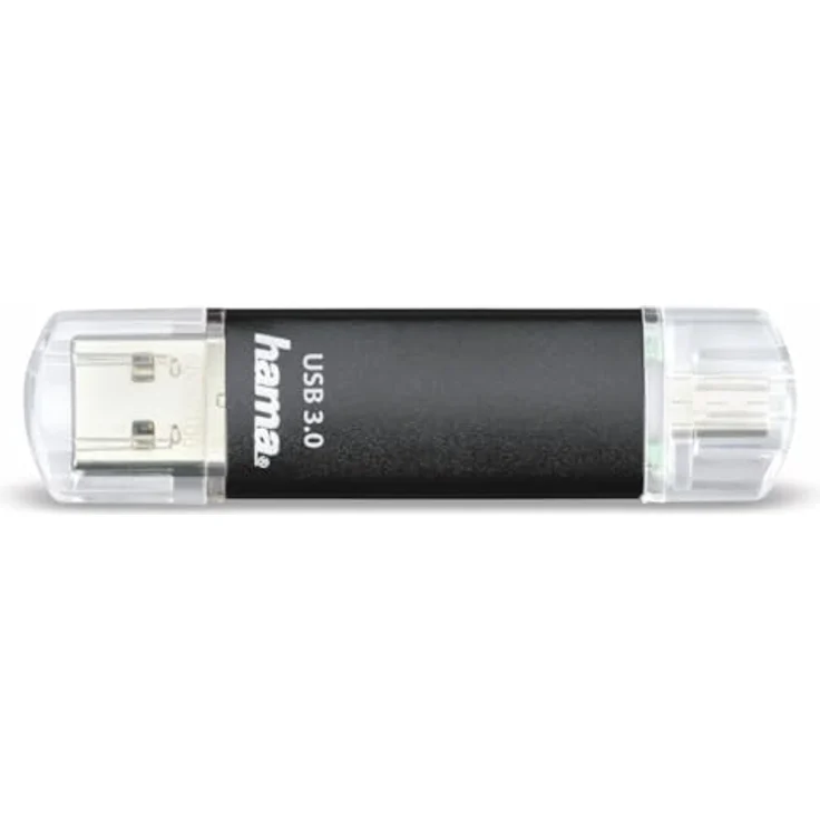 Hama 16GB USB-Speicherstick mit USB 3.0 und microUSB (2-in-1 USB-Stick, z.B. für Android Handy, Tablet, Computer, Notebook, PC, Laptop, MacBook, OTG, 40MB-s) Handy-Stick, Doppel Memory-Stick schwarz – Bild 4