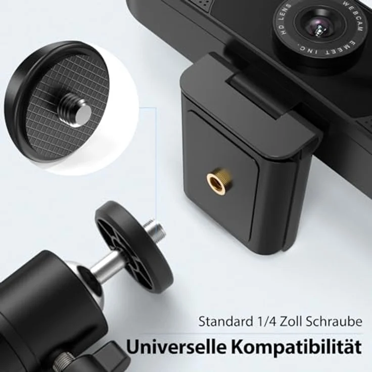 EMEET TD303 Stativ, Versenkbares Tripod für Webcam und Kamera, Höhe 17-47 cm, 1/4 Zoll Schraube, leicht und tragbar – Bild 3
