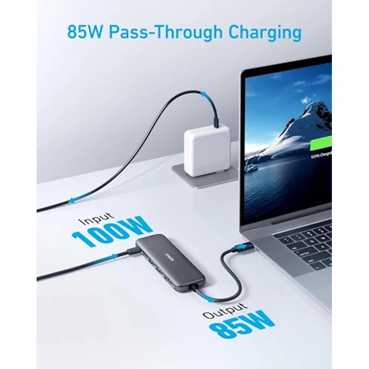 Anker USB C Hub, 332 USB-C Hub (5-in-1) mit 4K-HDMI-Display, Pass-Through-Ladung und 5 Gbit/s Datenübertragung – Bild 4
