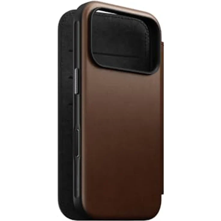 Nomad Moderne Leder-Folio-Schutzhülle für iPhone 17 Pro, Braun - Elegantes Design, hochwertige Lederoberfläche, optimaler Schutz – Bild 1