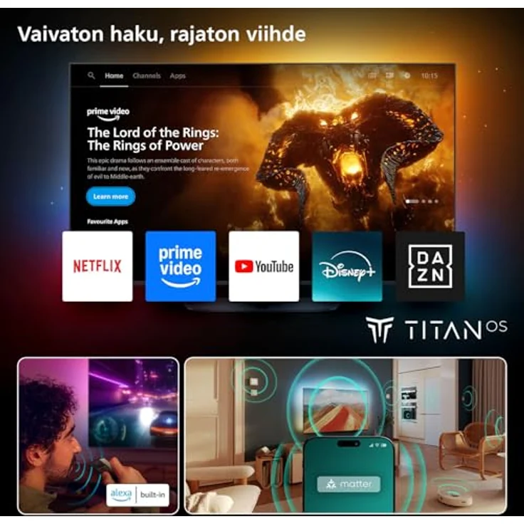 Philips 85MLED910/12, 85 Zoll QD Mini-LED Smart-TV mit 4K Auflösung, Ambilight, WLAN, Schwarz – Bild 8