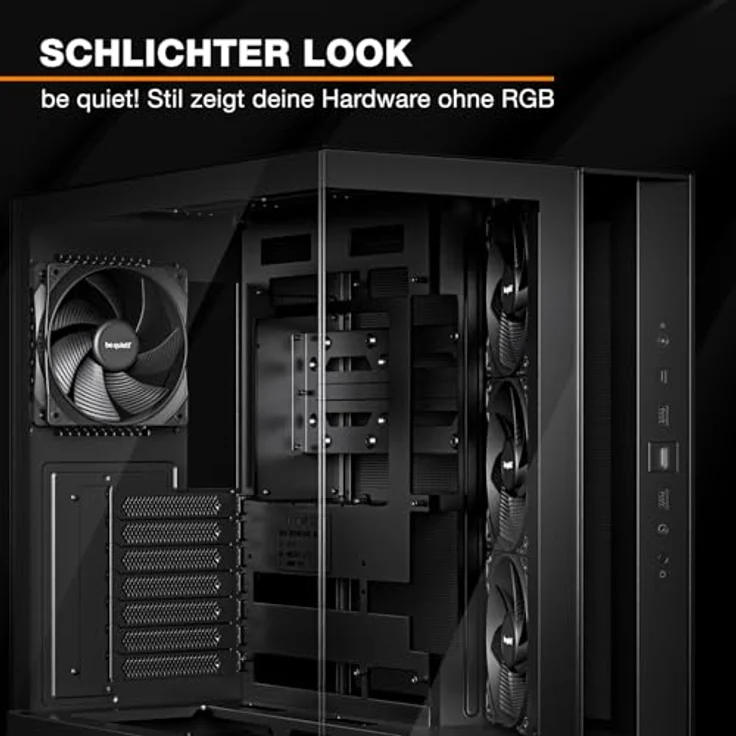 be quiet! LIGHT BASE 500 Black, Midi-Tower PC-Gehäuse für Mini-ITX, microATX, ATX Mainboards, vorinstallierte 4 Lüfter, Platz für 10 Lüfter, CPU-Kühler bis 185 mm, Grafikkarten bis 400 mm – Bild 6