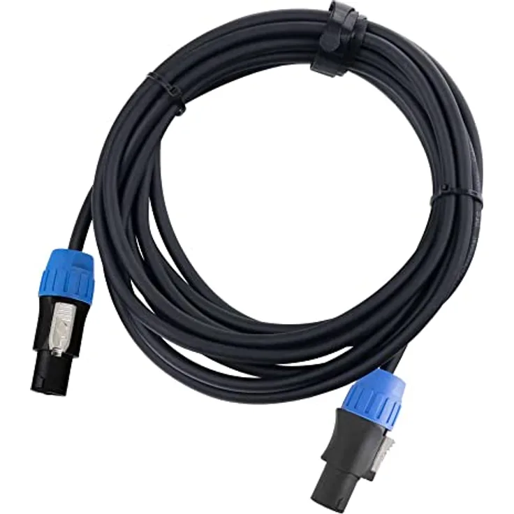 Pronomic pro-line BOXSP2-5 Lautsprecherkabel 2x 2,5 mm² - Professionelles Boxenkabel für DJ & PA - Länge: 5 m - Stecker: 2-Pol Speakon-kompatibel - Spannzangen-Zugentlastung - Schwarz