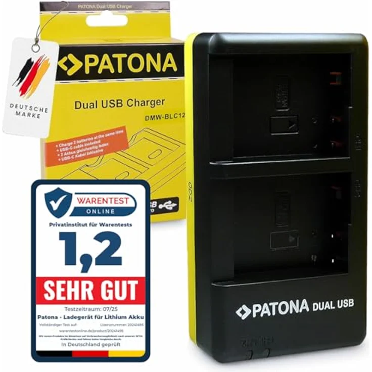 PATONA 1949 - Dual USB Ladegerät für Akku Panasonic DMW BLC12 E – Bild 2