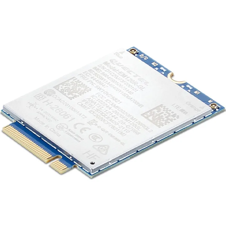 Lenovo ThinkPad Quectel SDX24 EM120R-GL CAT12 PCIe (LTE) M.2 A Key, Netzwerkkarte mit 600 Mbps Downloadgeschwindigkeit, Blau
