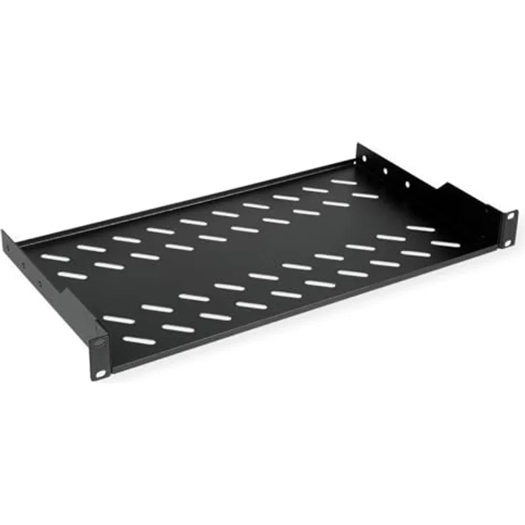 ROLINE 19-Zoll Fachboden 1 HE, stabiles perforiertes Lochblech, Traglast 15 kg, schwarz