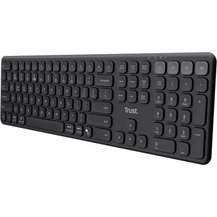 Trust Vaiya Kabellose Multigerätetastatur, Schwarz, 2,4 GHz & 3x Bluetooth, Scherentasten, 6 Monate Akkulaufzeit, Multi-OS-Unterstützung – Bild 1