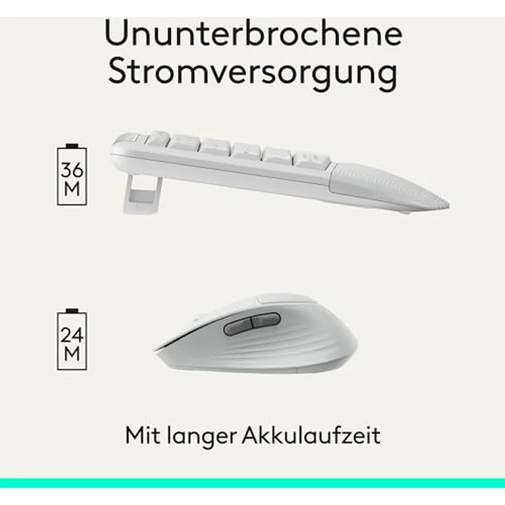 LOGITECH Signature Comfort Plus MK880, kabelloses Maus- und Tastaturset mit ergonomischer Handballenauflage, Off White – Bild 17