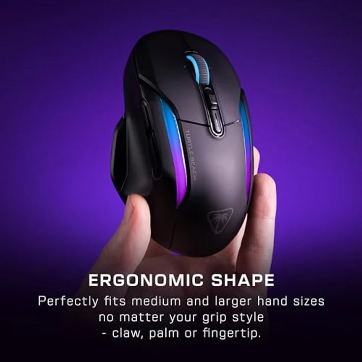 Turtle Beach Kone II Air – Kabellose RGB-Gaming-Maus, 350-Stunden-Akku, 26K DPI Sensor, Schwarz – Bild 3