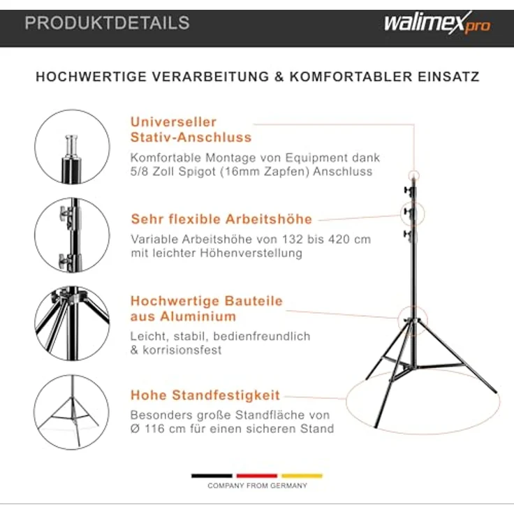 Walimex WT-420 Lampenstativ (420 cm) – Bild 5