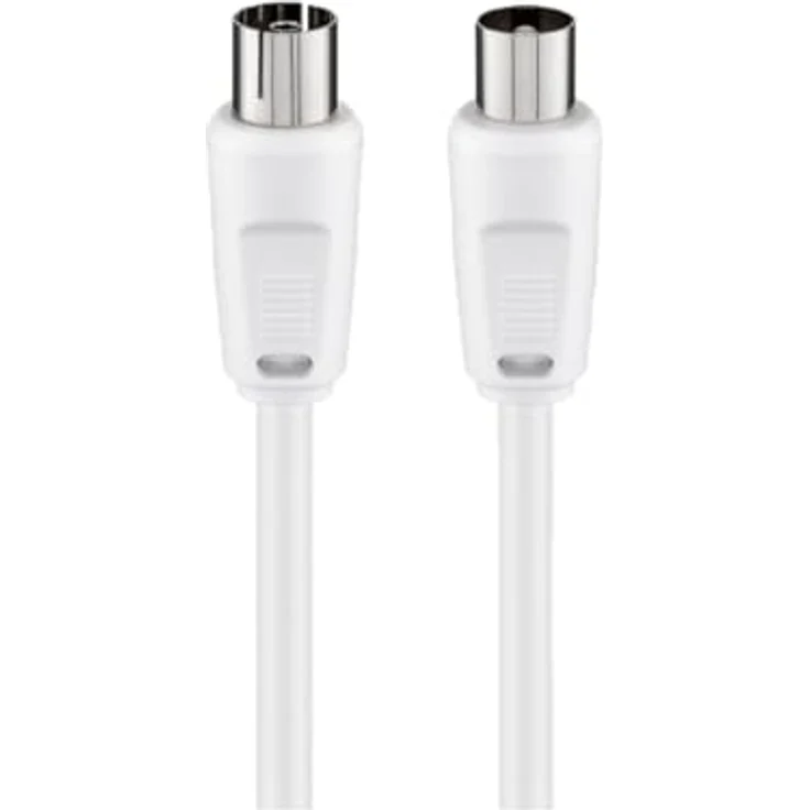 Goobay 11514 Antennenkabel, Vernickelte Koax-Stecker auf Koax-Buchse, Koaxialkabel geeignet für TV, HDTV, Radio, DVB-T2, DVB-S, DVB-S2, DVB-C, L, 2-fach geschirmt, 70 dB, 75 Ohm, 10m weiß – Bild 5