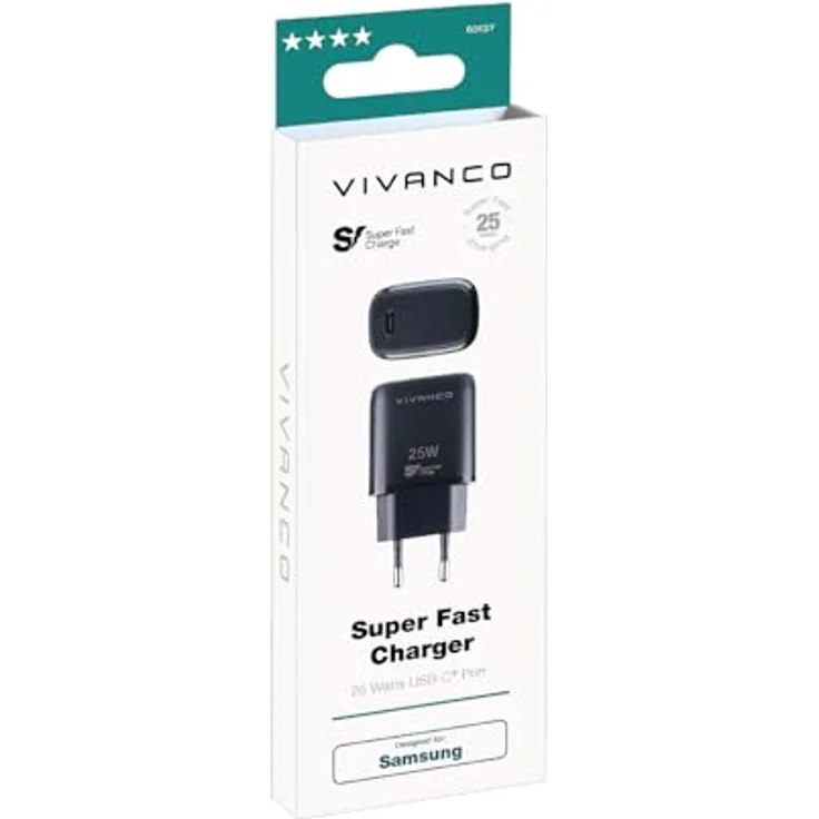 VIVANCO Super Fast Charger USB Type-C™ 25W PD3.0 Ladegerät für Samsung Galaxy S-Serie und A-Serie, Schwarz – Bild 5